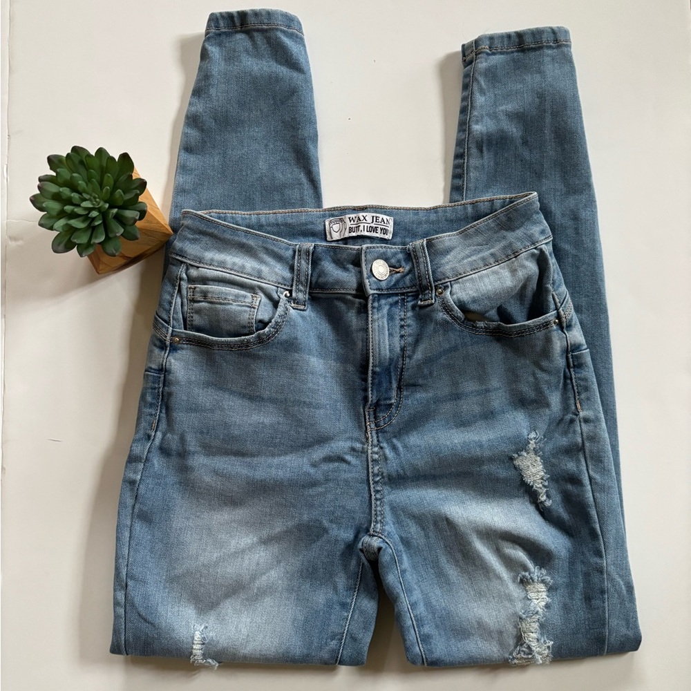 Wax Jeans Butt I Love You Skinny Jeans (Size 4)